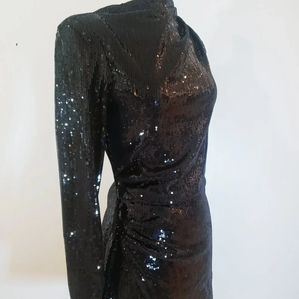 Zara Black Sequin Party Dress - Picture 14 of 16